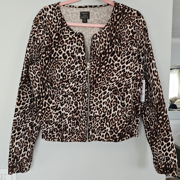 GUESS Women's Leopard-Print Bomber Jacket - Picture 6 of 12